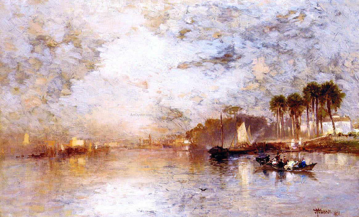 Thomas Moran On the St. John's River, Florida - Hand Painted Oil Painting