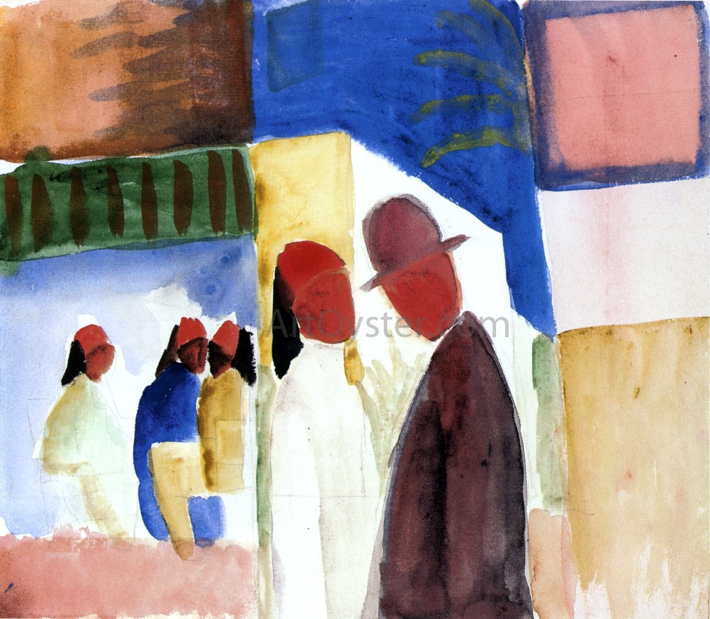  August Macke On the Street - Hand Painted Oil Painting