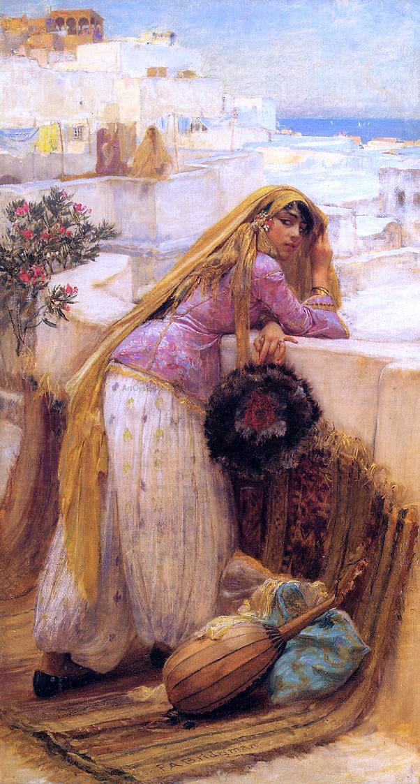Frederick Arthur Bridgeman On the Terrace - Hand Painted Oil Painting