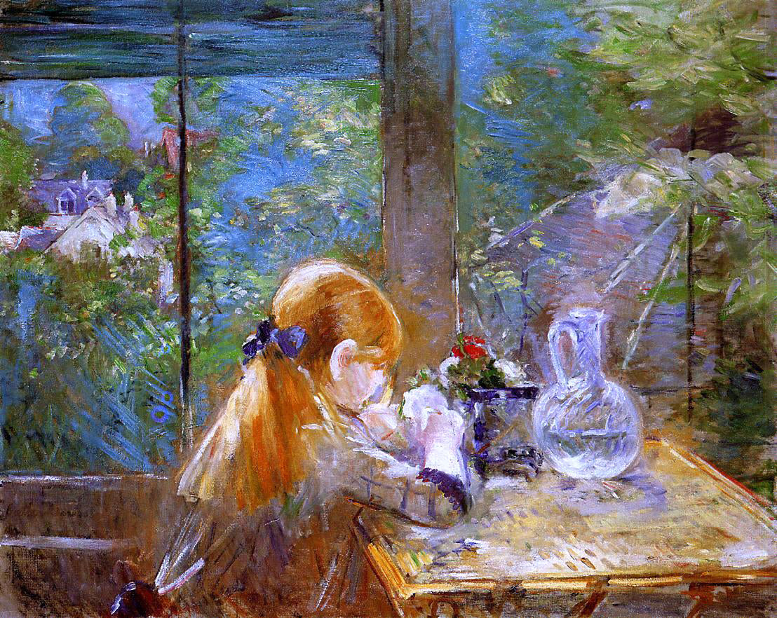 Berthe Morisot On the Veranda - Hand Painted Oil Painting
