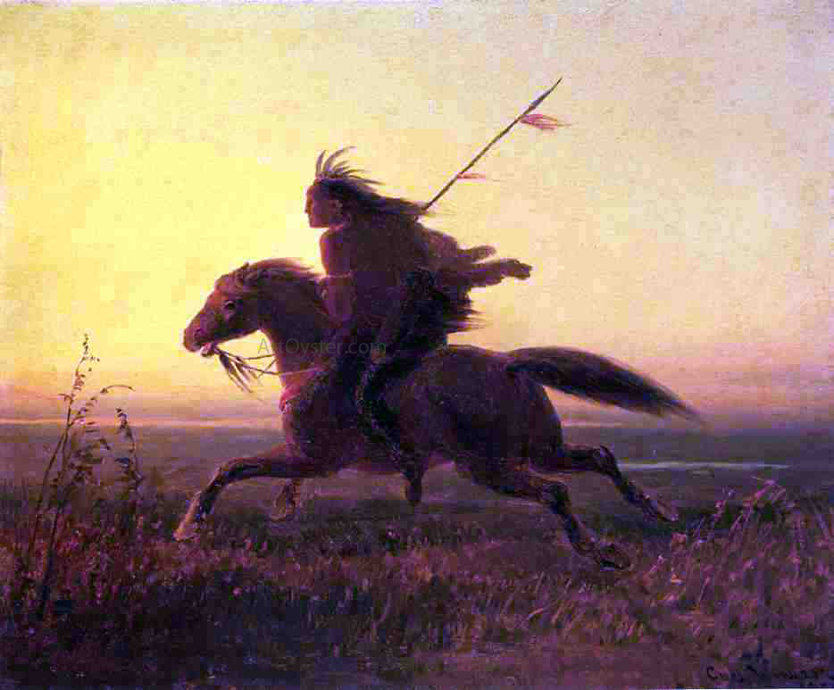 Carl Wimar On the Warpath - Hand Painted Oil Painting