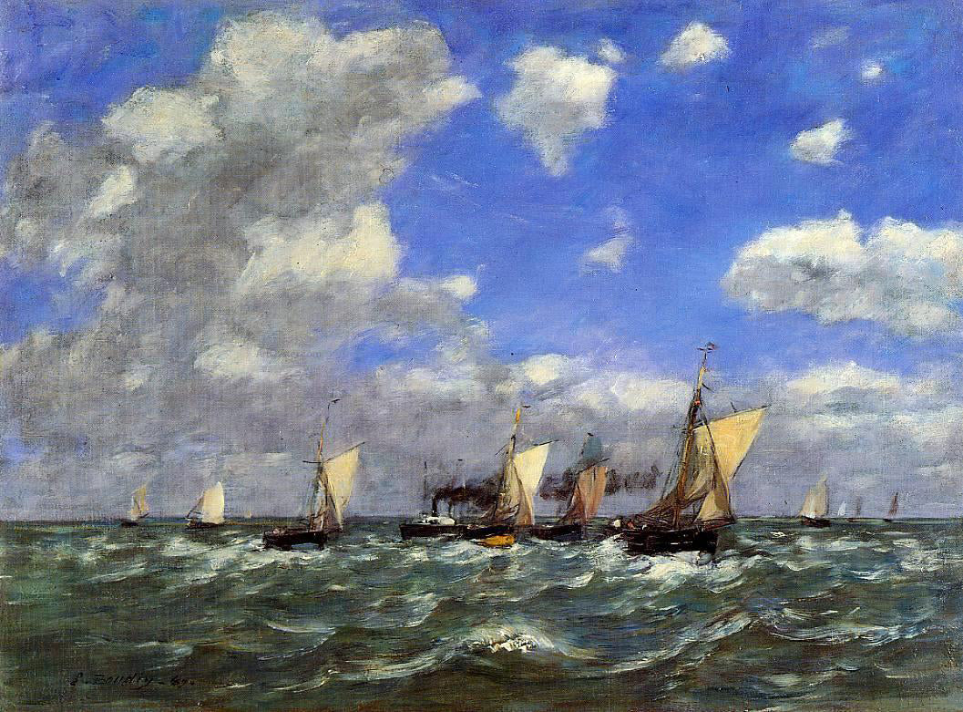 Eugene-Louis Boudin Open Sea - Hand Painted Oil Painting