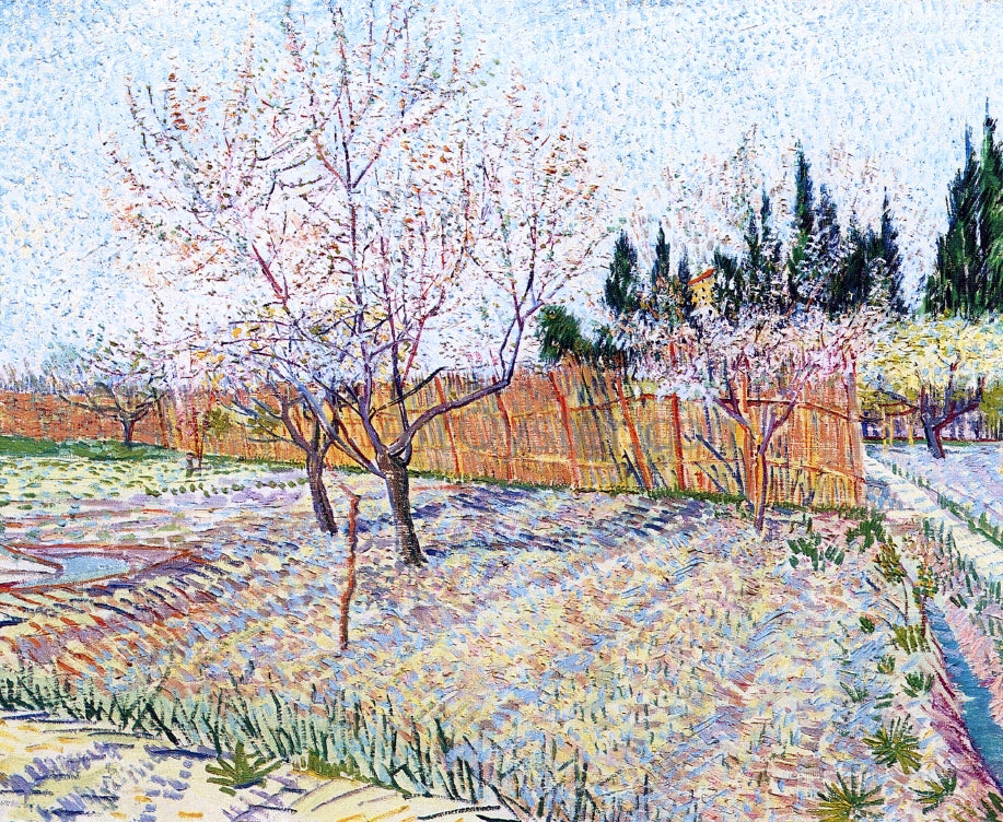Vincent Van Gogh Orchard with Peach Trees in Blossom - Hand Painted Oil Painting