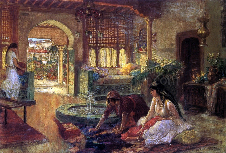  Frederick Arthur Bridgeman Orientalist Interior - Hand Painted Oil Painting