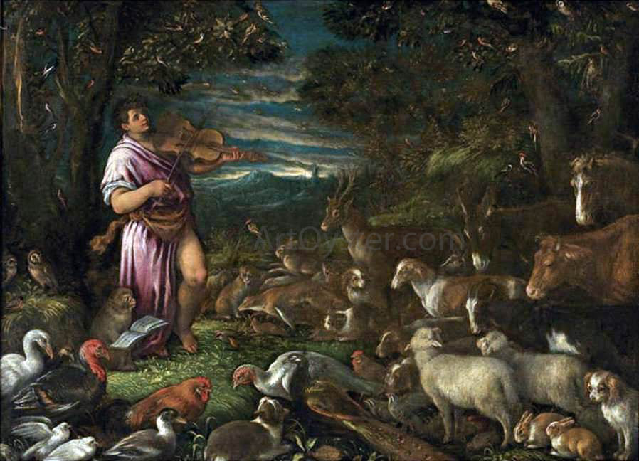 Francesco Bassano Orpheus Charming the Animals - Hand Painted Oil Painting