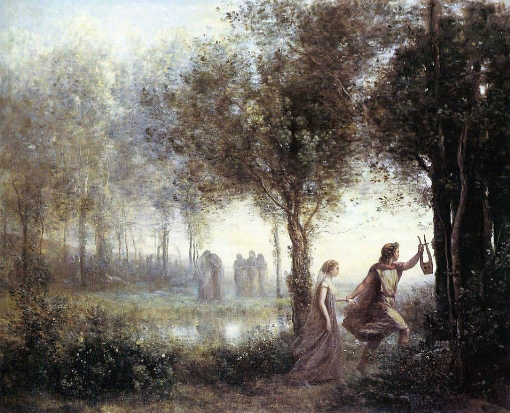  Jean-Baptiste-Camille Corot Orpheus Leading Eurydice from the Underworld - Hand Painted Oil Painting