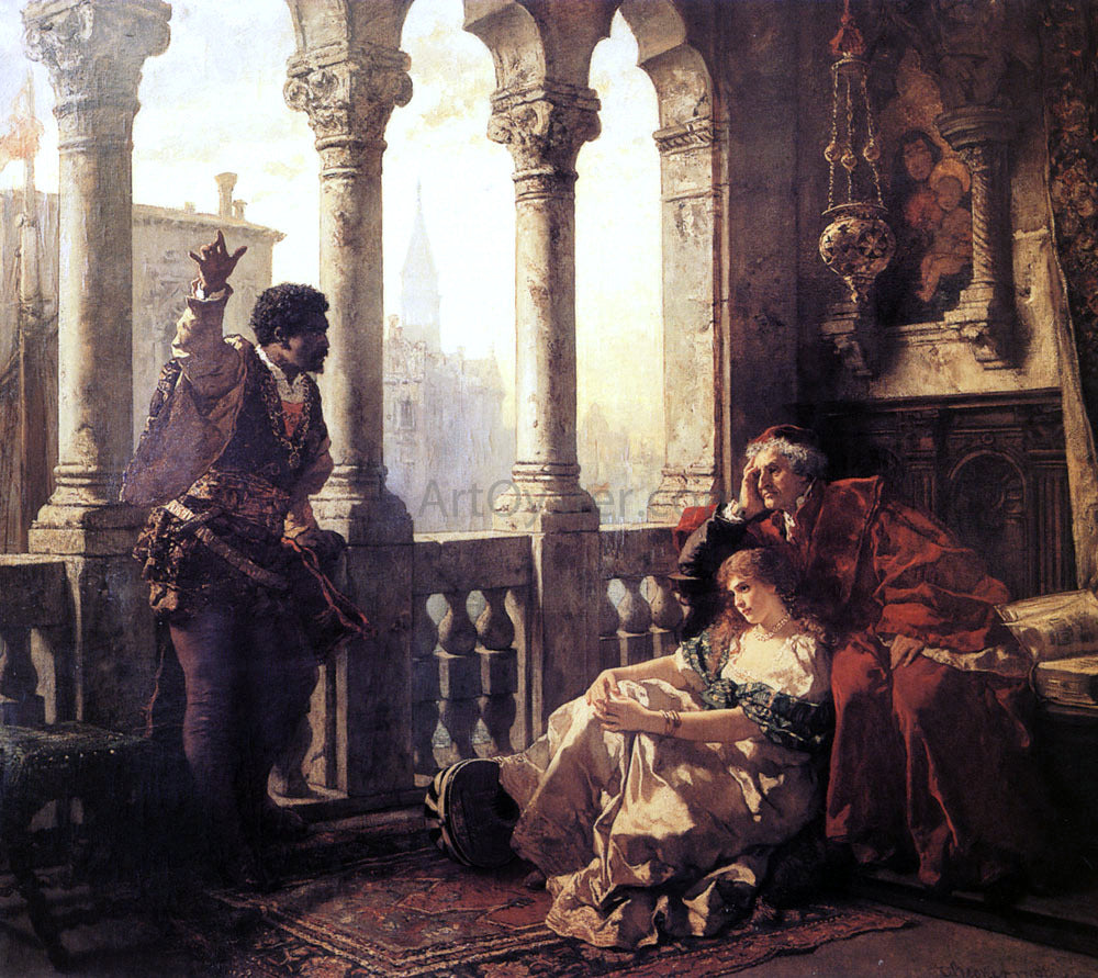 Carl Friedrich Becker Othello Relating His Adventures to Desdemona - Hand Painted Oil Painting