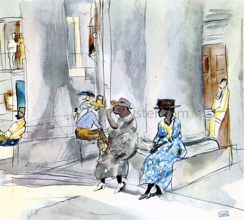 Jules Pascin Outside the Church - Hand Painted Oil Painting