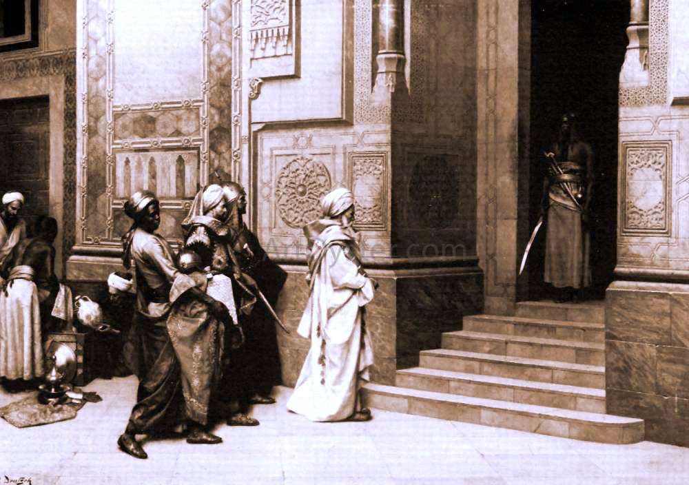 Ludwig Deutsch Outside the Palace - Hand Painted Oil Painting