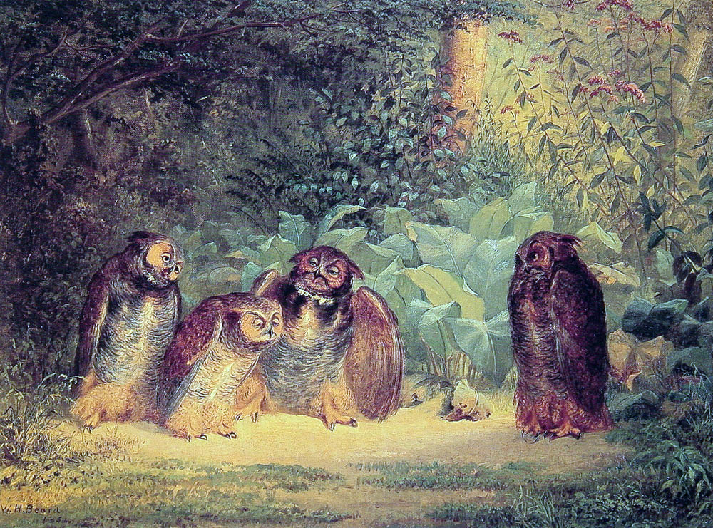 William Holbrook Beard Owls - Hand Painted Oil Painting
