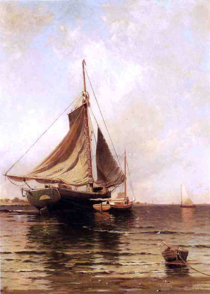 Alfred Thompson Bricher Oyster Boats - Hand Painted Oil Painting