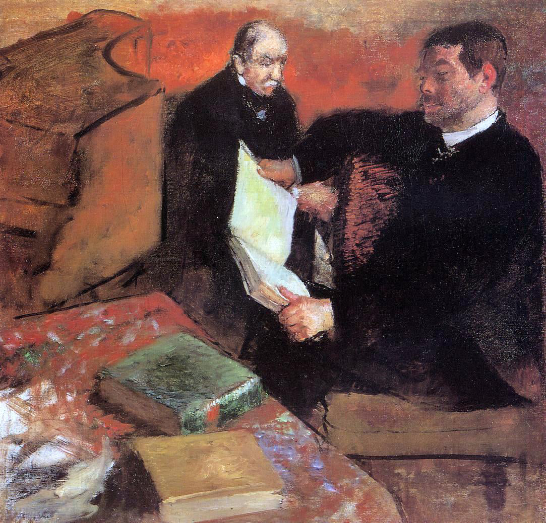 Edgar Degas Pagan and Degas' Father - Hand Painted Oil Painting