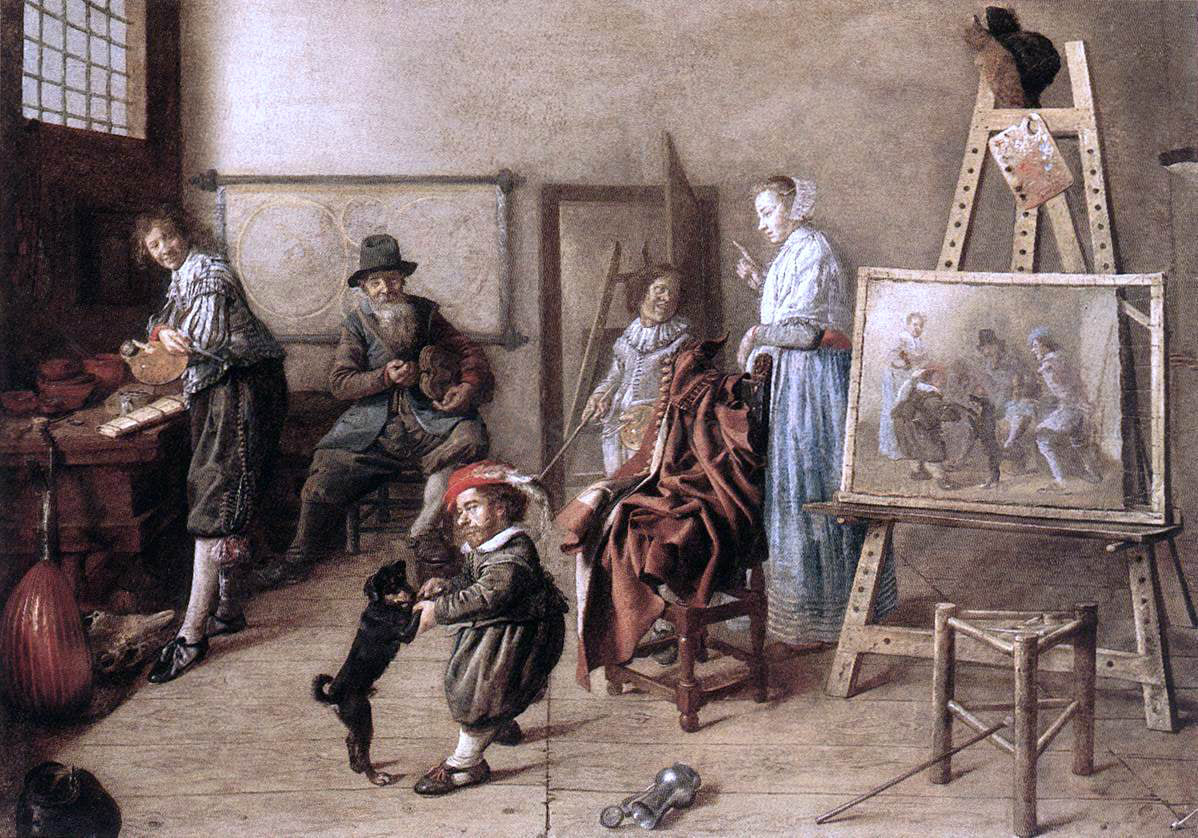 Jan Miense Molenaer Painter in His Studio, Painting a Musical Company - Hand Painted Oil Painting