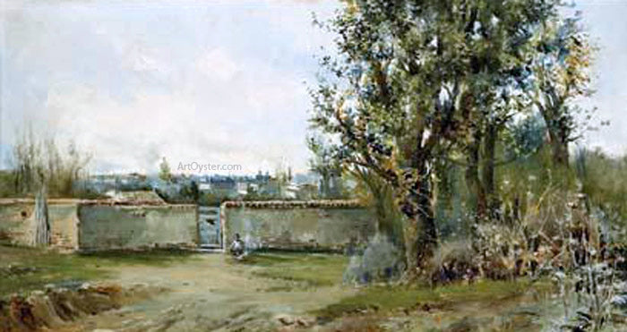 Jose Lupianez Y Carrasco Paisaje - Hand Painted Oil Painting