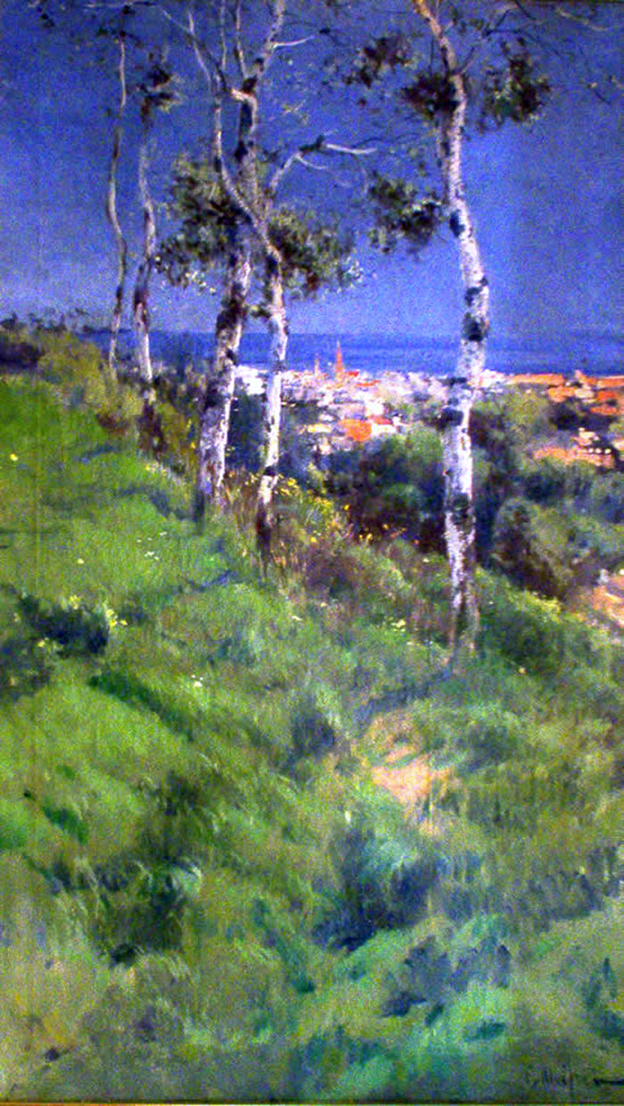 Eliseo Meifren I Roig Paisaje con Arboles - Hand Painted Oil Painting