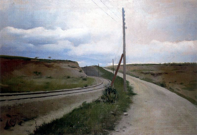 Ramon I Carbo Paisaje con camino - Hand Painted Oil Painting