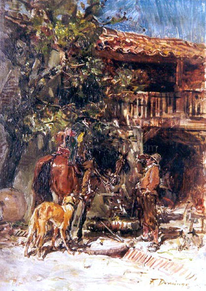 Francisco Domingo Marques Paisaje con Caseron - Hand Painted Oil Painting