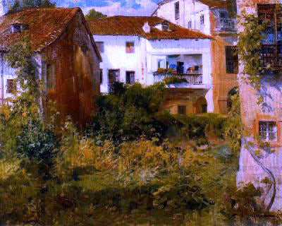 Eliseo Meifren I Roig Paisaje de Pueblo - Hand Painted Oil Painting