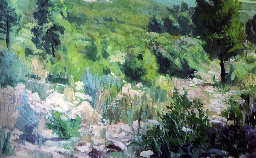Fernando Cabrera Canto Paisaje Verde - Hand Painted Oil Painting