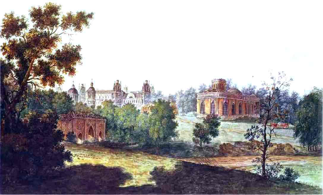 Fedor Yakovlevich Alekseev Palace in Tsaritsyno in the Vicinity of Moscow - Hand Painted Oil Painting