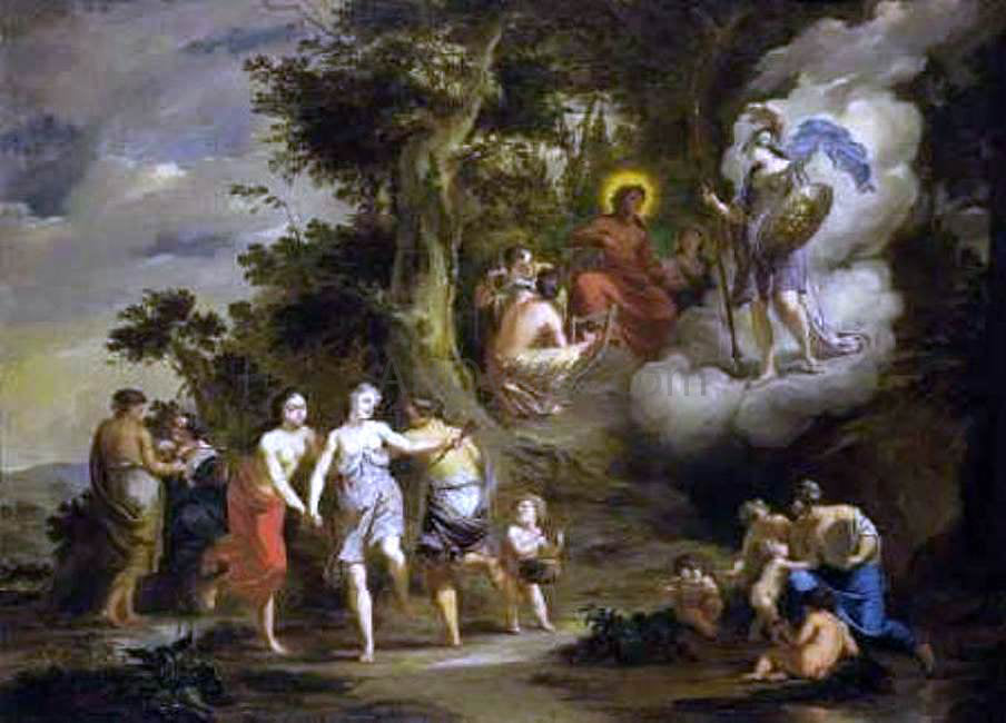 Arnold Houbraken Pallas Athene Visiting Apollo on the Parnassus - Hand Painted Oil Painting