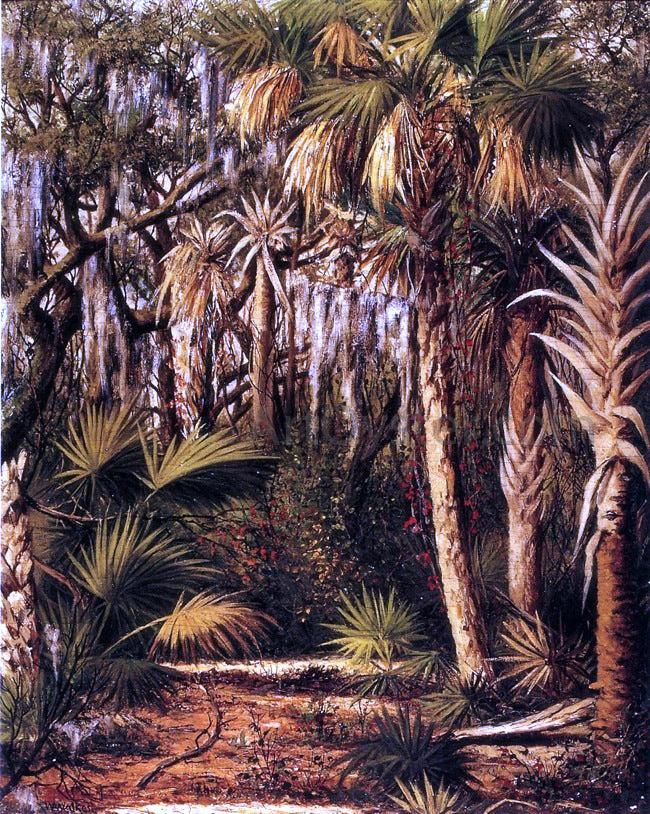 William Aiken Walker Palm Hammock with Epiphytes - Hand Painted Oil Painting