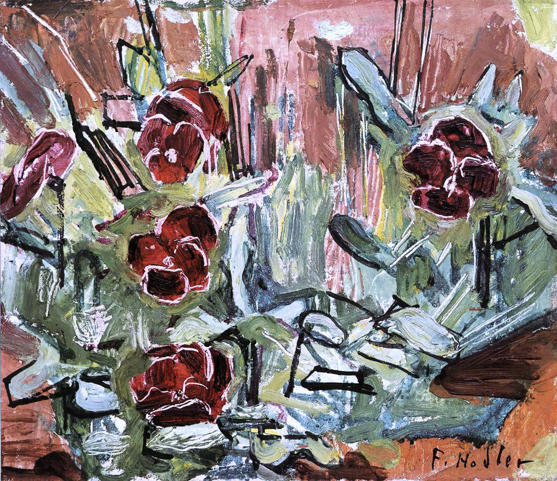 Ferdinand Hodler Pansies - Hand Painted Oil Painting