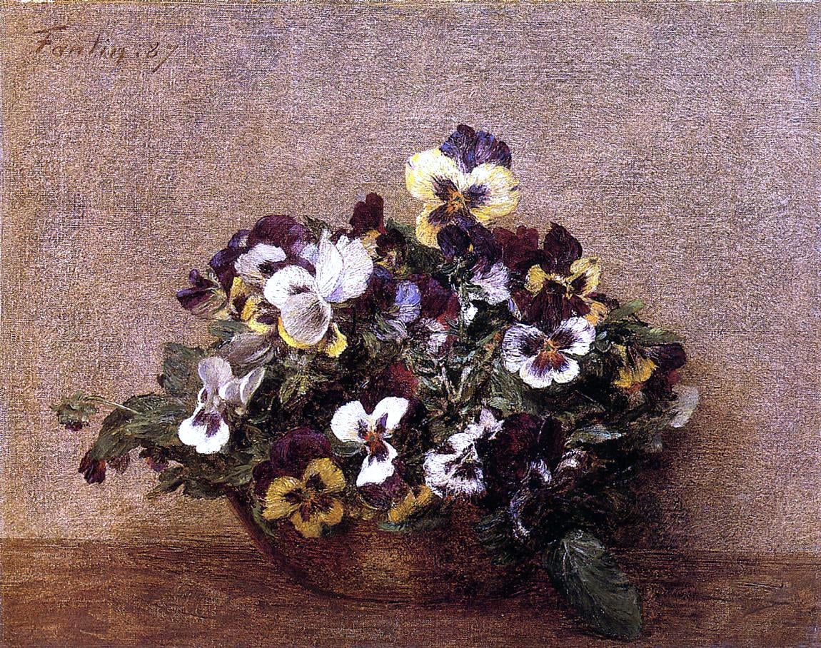 Henri Fantin-Latour Pansies - Hand Painted Oil Painting