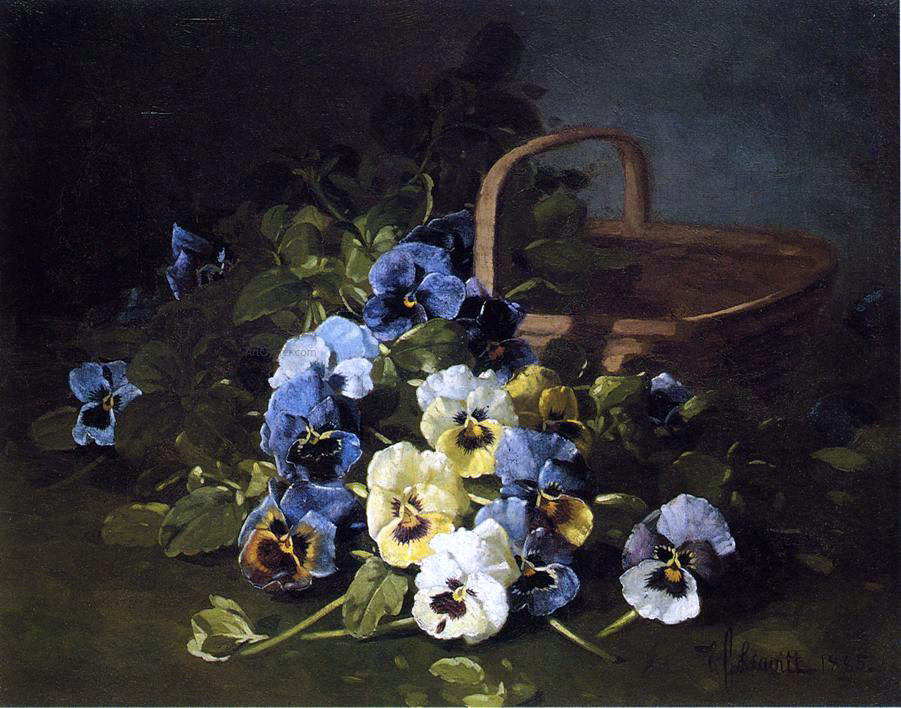 Edward C Leavitt Pansies - Hand Painted Oil Painting