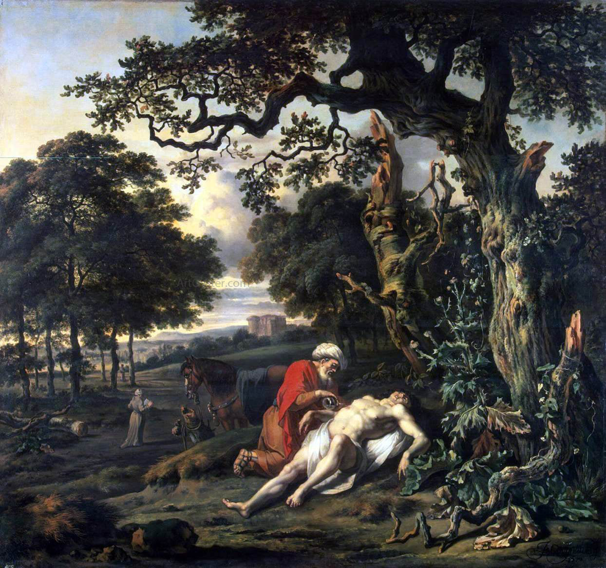 Jan Wynants Parable of the Good Samaritan - Hand Painted Oil Painting