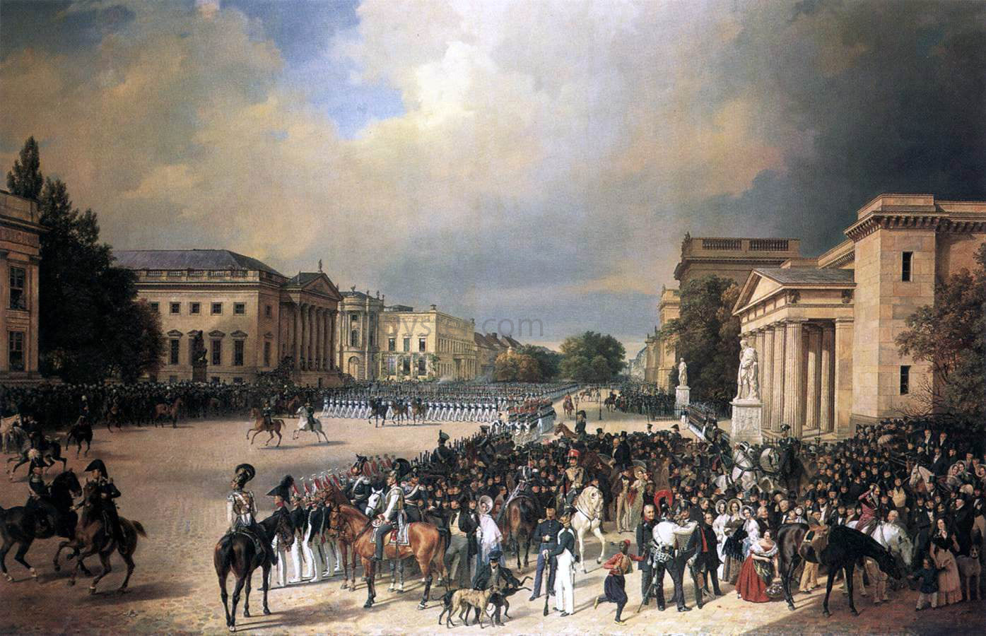 Franz Kruger Parade at the Opernplatz - Hand Painted Oil Painting