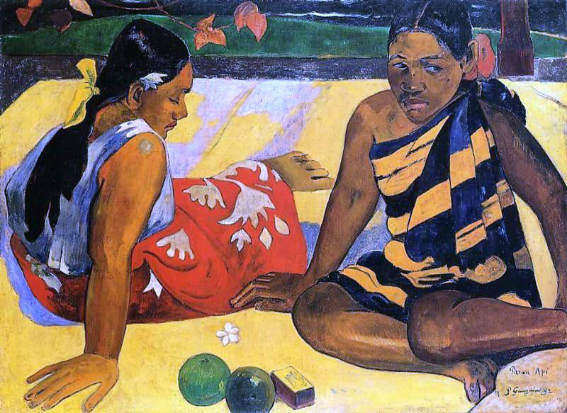 Paul Gauguin Parau api (also known as What News) - Hand Painted Oil Painting