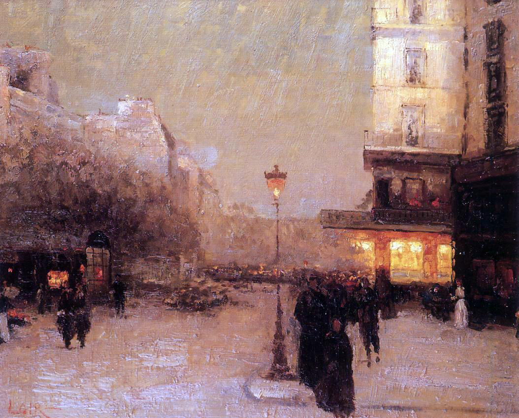 Luigi Loir Paris at Night - Hand Painted Oil Painting
