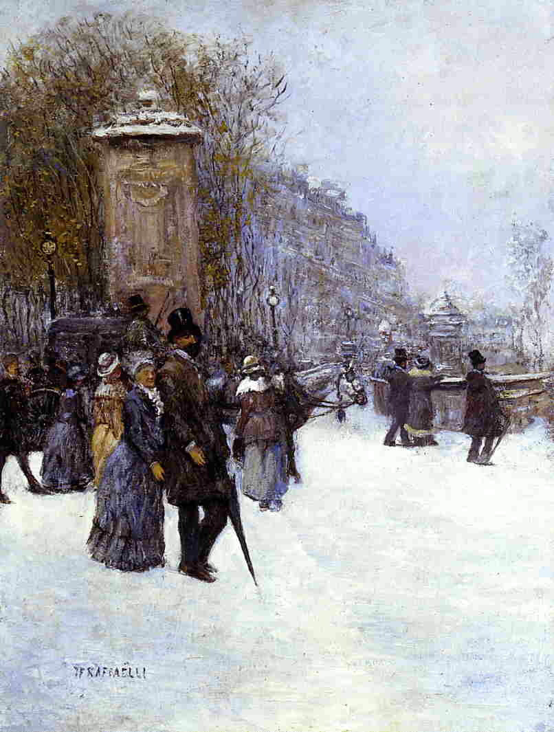 Jean-Francois Raffaelli Paris, Promenade - Hand Painted Oil Painting