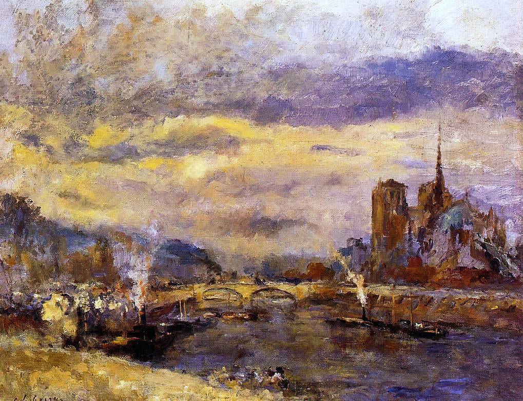 Albert Lebourg Paris, the Seine and Notre-Dame - Hand Painted Oil Painting