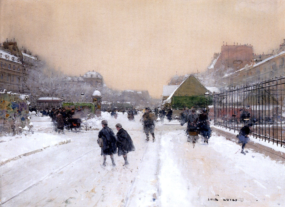  Luigi Loir Paris with Snow - Hand Painted Oil Painting