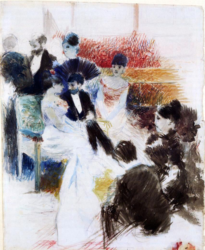 Jean-Louis Forain Parisian Salon - Hand Painted Oil Painting