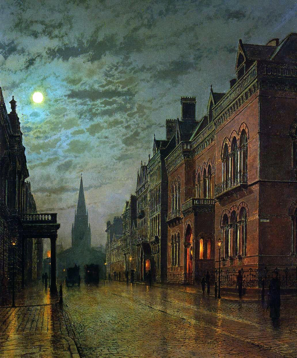 John Atkinson Grimshaw Park Row, Leeds - Hand Painted Oil Painting