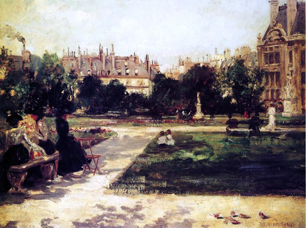 Theodore Robinson Park Scene - Hand Painted Oil Painting