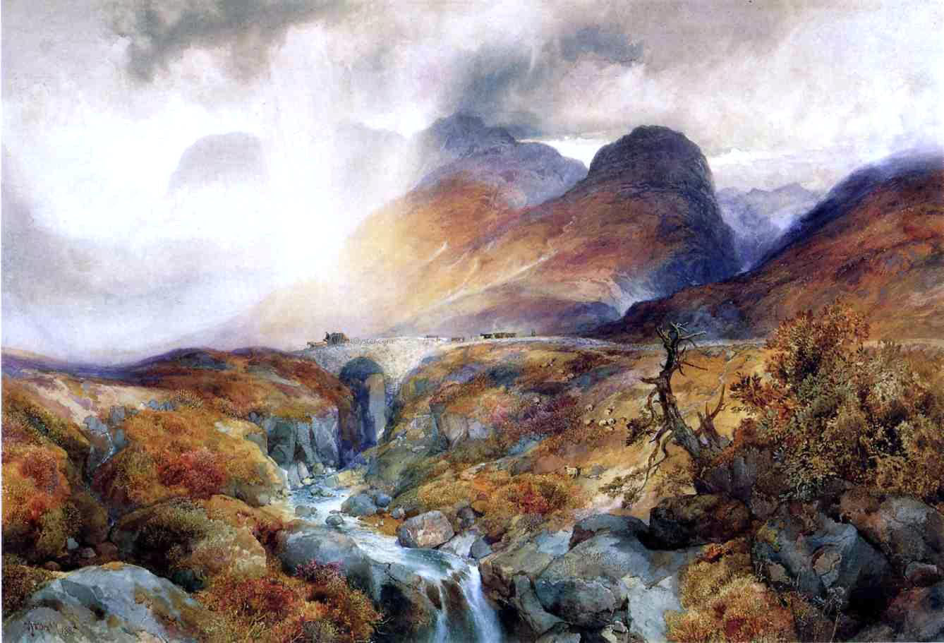 Thomas Moran Pass at Glencoe, Scotland - Hand Painted Oil Painting