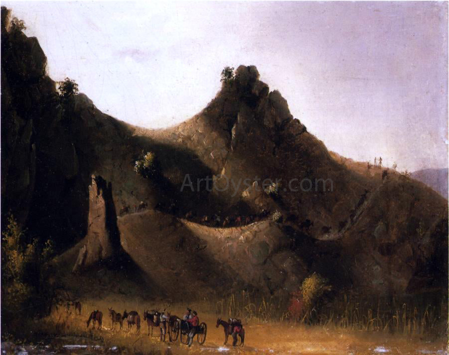 John Mix Stanley Passing an Obstruction: Mouth of Night Creek - Hand Painted Oil Painting