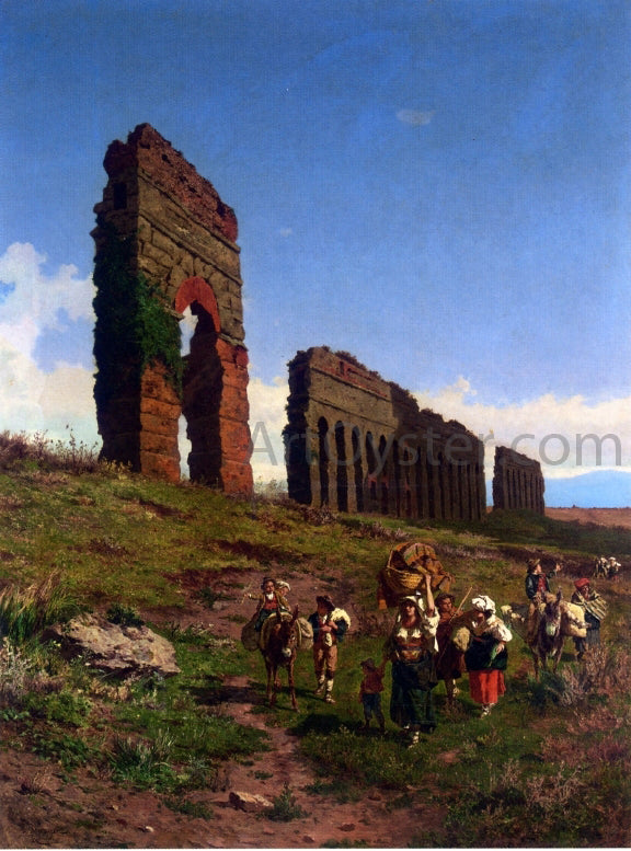 Pietro Barucci Passing by the Ruins - Hand Painted Oil Painting