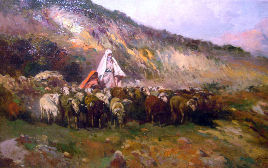 Jose Navarro Llorens Pastora - Hand Painted Oil Painting