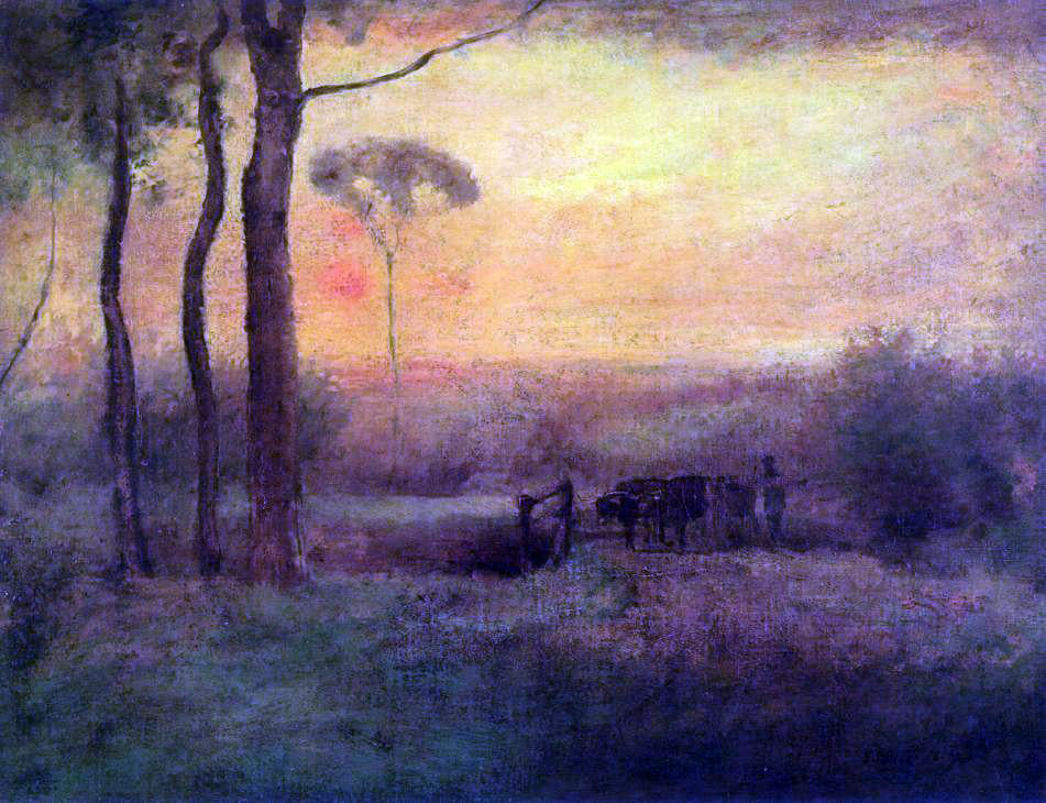 George Inness Pastoral Landscape at Sunset - Hand Painted Oil Painting
