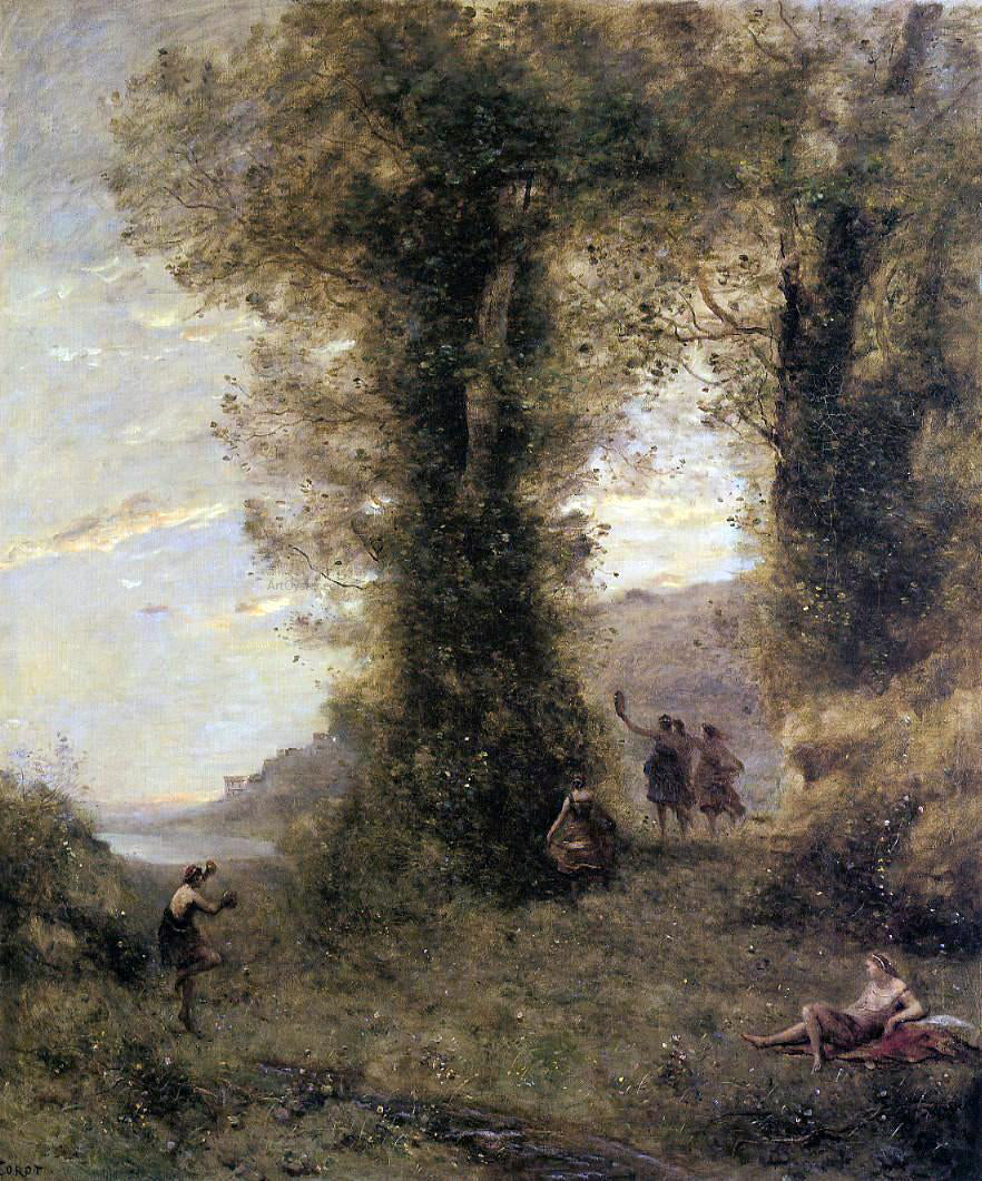 Jean-Baptiste-Camille Corot Pastorale - Hand Painted Oil Painting