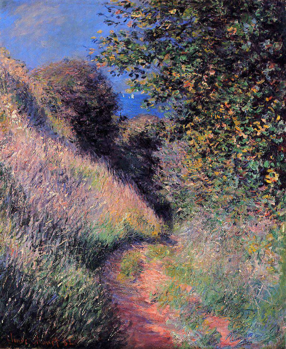 Claude Oscar Monet A Path at Pourville - Hand Painted Oil Painting