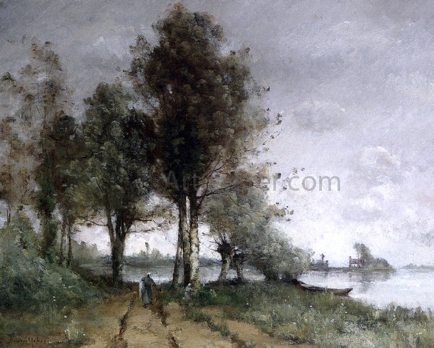 Paul Desire Trouillebert Path on the Banks of the Seine - Hand Painted Oil Painting