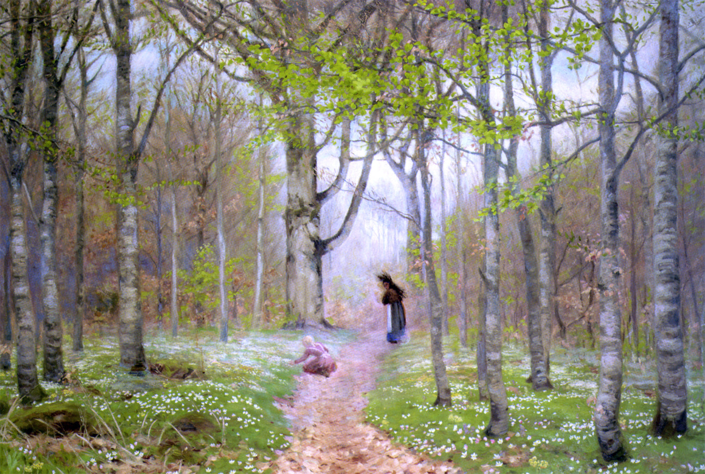 Hans Anderson Brendekilde Path Through the Anemones - Hand Painted Oil Painting