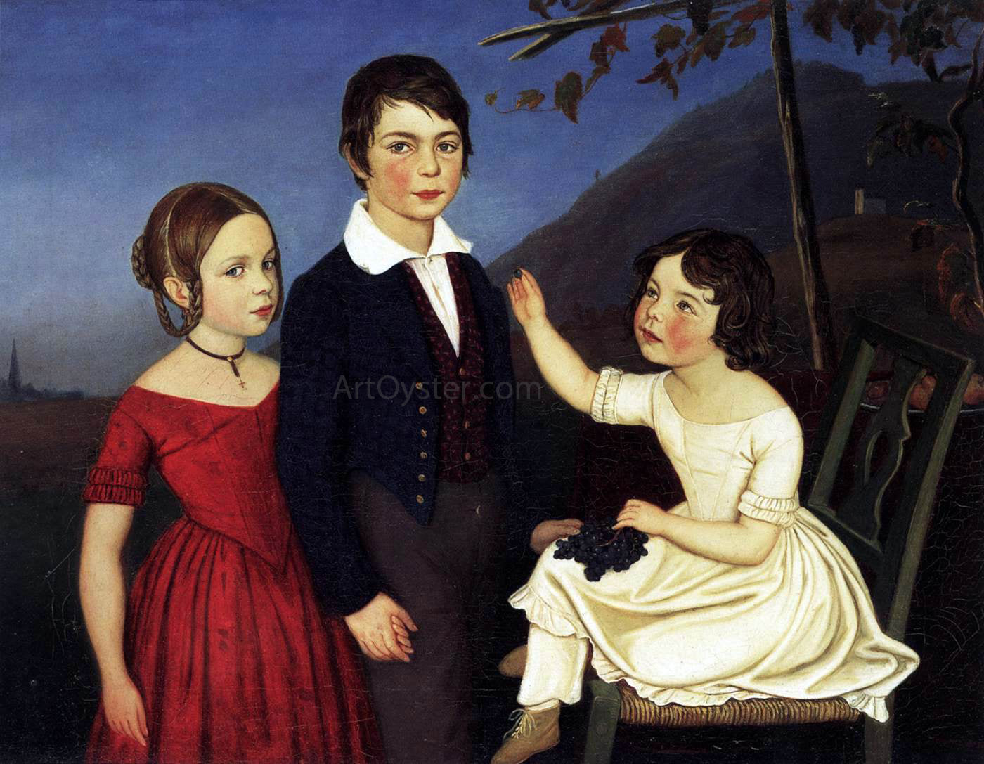 Friedrich Wasmann Paul, Maria, and Filomena von Putzer - Hand Painted Oil Painting