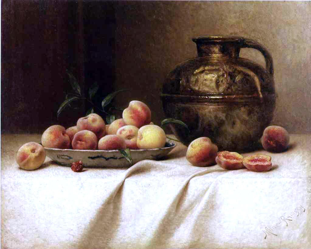 Milne Ramsey Peaches and Brass Jug - Hand Painted Oil Painting